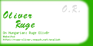 oliver ruge business card